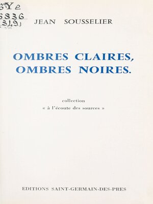 cover image of Ombres claires, ombres noires